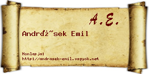 Andrásek Emil névjegykártya